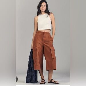 Anthropologie Maeve size 10 Brown Cargo Bermudas or Culottes